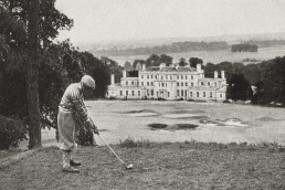 1930s: Playing from the old 9th tee (then the 3rd hole)