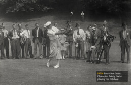 1950s: Four-time Open Champion Bobby Locke playing the 11th hole