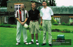 2003: Surrey Amateur Championship winner, James Heath (centre)