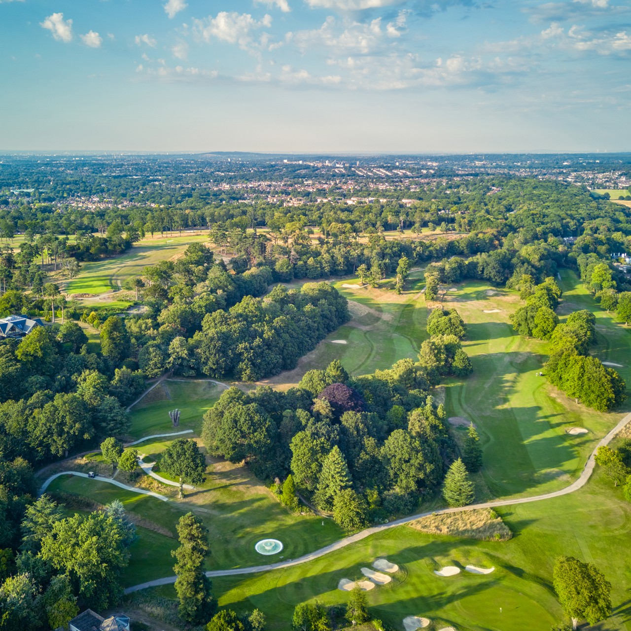 Wide angle panorama of Addington Palace Golf Club