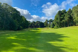 View from the middle of the fairway on hole 14 at Addington Palace Golf Club