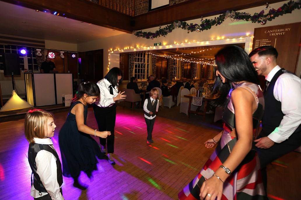 Wedding reception guests on the dance floor at Addington Palace Golf Club